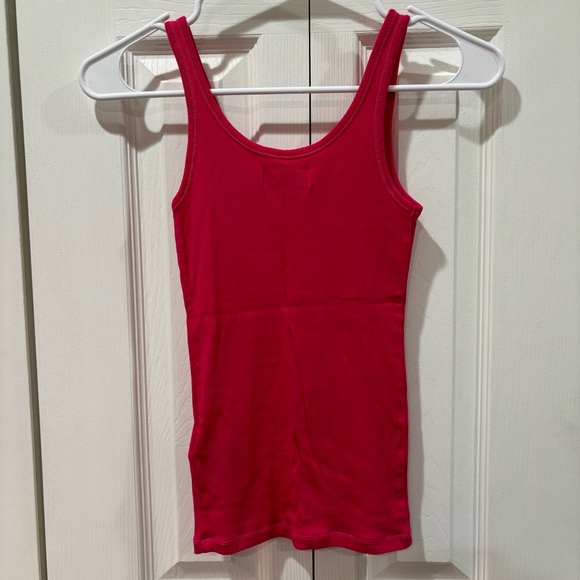 ABERCROMBIE KID’S Ribbed Stretchy Tank Top - bright pink, size M - Picture 3 of 3